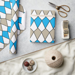 Papel De Regalo Nacimiento del patrón de diamante gris azul