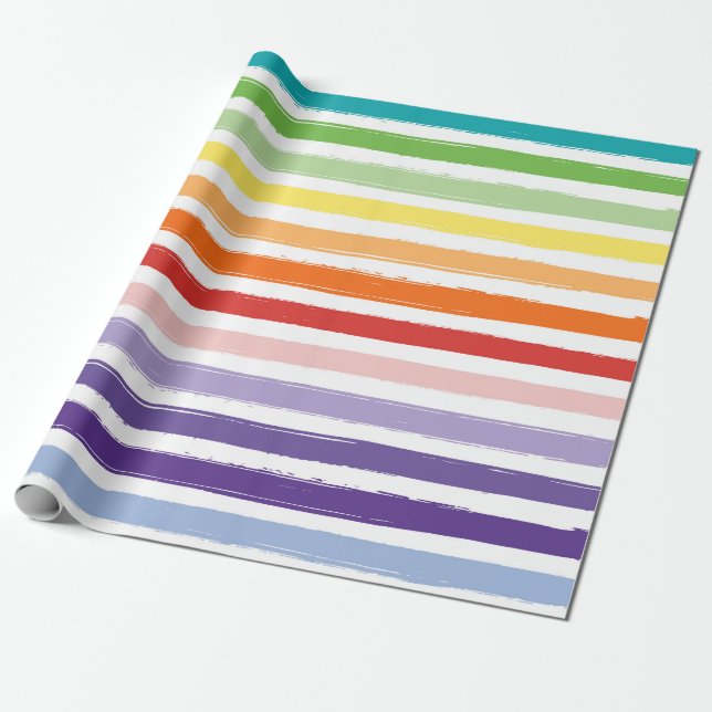Papel De Regalo Nacimiento del patrón de rayas arcoiris de bonito (Desenrollado)