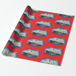 Papel De Regalo Nacimiento Día Rojo Personalizado Titanic Wrappin