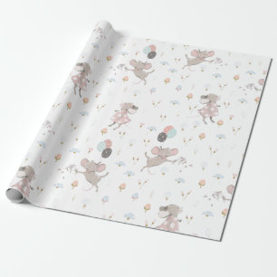 Papel De Regalo Nacimiento dibujado a mano lindo patrón de ratones