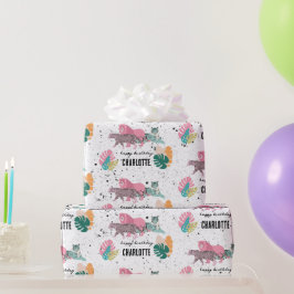Papel De Regalo Nacimiento Salvaje Fiesta de Nacimiento Jungla Ani