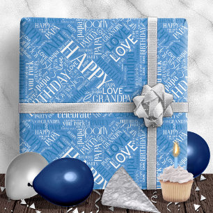 Papel De Regalo Nacimiento Word Cloud Grandpa Blue ID276