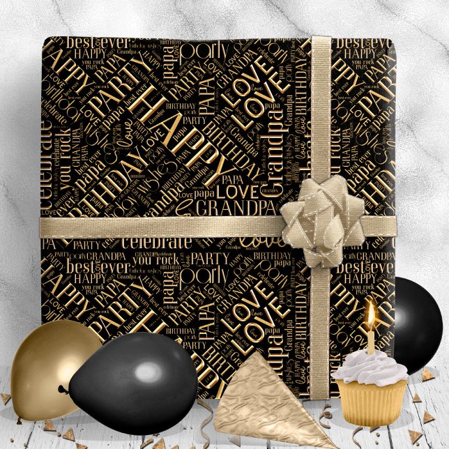 Papel De Regalo Nacimiento Word Cloud Grandpa Gold ID276 (Subido por el creador)