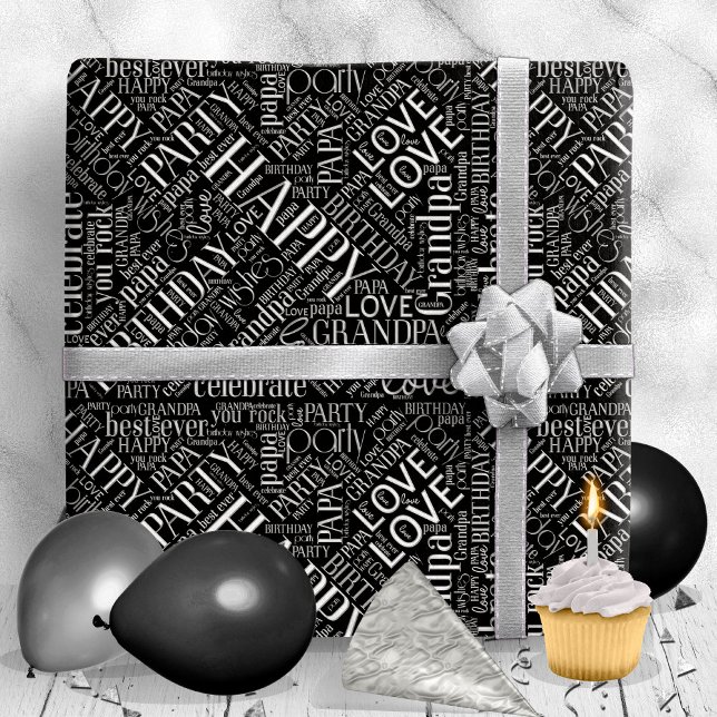 Papel De Regalo Nacimiento Word Cloud Grandpa Silver ID276 (Subido por el creador)