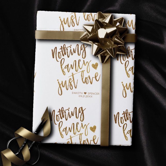 Papel De Regalo Nada Fancy Just Love | MicroBoda Gold Heart (Subido por el creador)