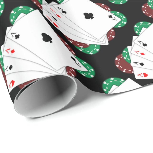 Papel De Regalo Naipes del as del póker (Esquina del rollo)