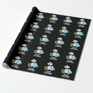 Papel De Regalo Nap Thyme Graciosa Hierba Durmiente Pun Dark BG