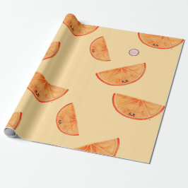 Papel De Regalo Naranja acuático de Kawaii