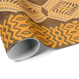 Papel De Regalo Naranja africano geométrico étnico