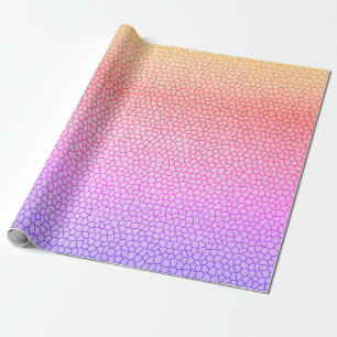 Papel De Regalo Naranja azul Amarillo Motivo abstracto de mosaico