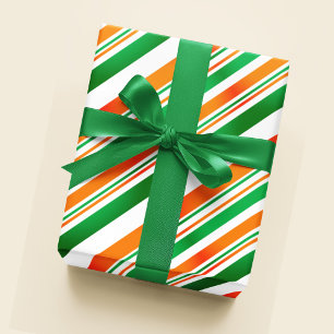 Papel De Regalo Naranja blanco verde Bandera irlandesa colores mod