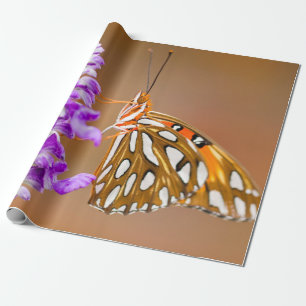 Papel De Regalo Naranja brillante mariposa fritillera del Golfo