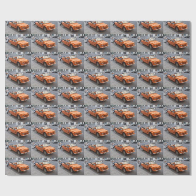 Papel De Regalo Naranja Citroen Mehari (Superficie plana)