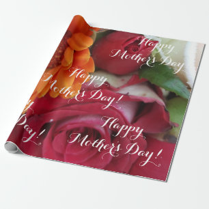 Papel De Regalo Naranja Daisy Flower Roses Roses Floral Bouquet