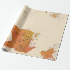 Papel De Regalo Naranja de hojas de otoño de bronce natural de pep