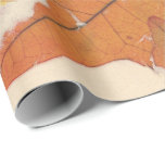 Papel De Regalo Naranja de hojas de otoño de bronce natural de pep<br><div class="desc">envoltura de moda grisácea con diseño florenceK</div>
