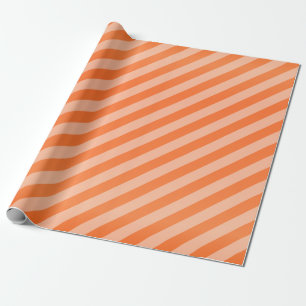 Papel De Regalo Naranja de la calabaza y rayas diagonales