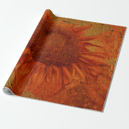 Papel De Regalo Naranja de la cosecha del girasol Decoupage de la 