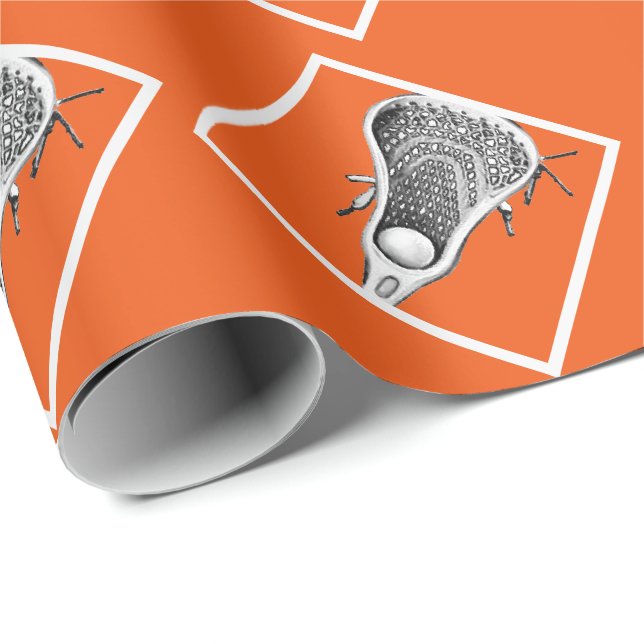 Papel de regalo naranja de Lacrosse (Esquina del rollo)