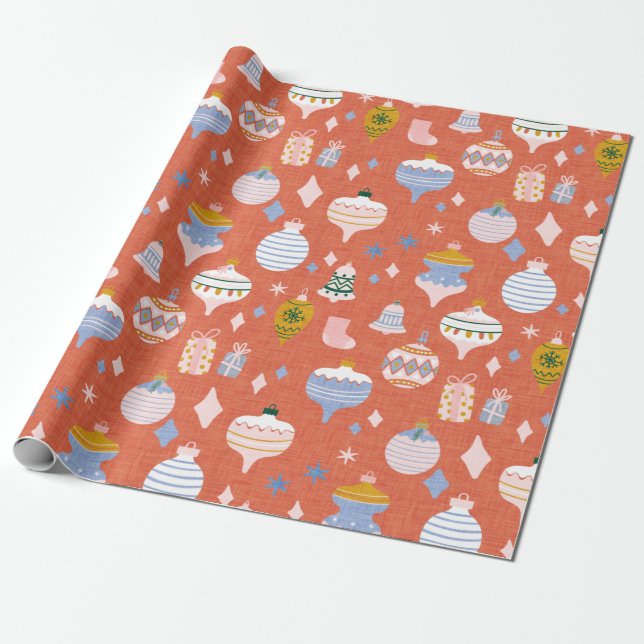Papel De Regalo naranja de navidades máx. (Desenrollado)