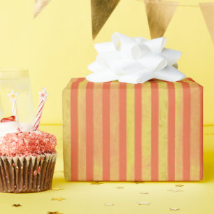 Papel De Regalo Naranja de oro y problemas de crema Vintage Steamp