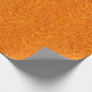 Papel De Regalo Naranja del damasco del otoño