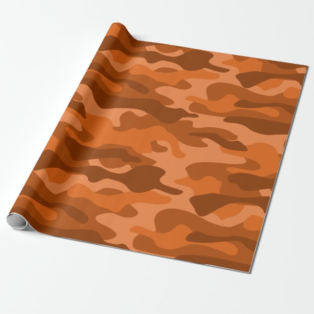 Papel De Regalo Naranja español Monocolor Camo (Desenrollado)
