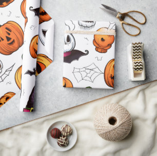 Papel De Regalo Naranja estacional lindo Purple Fall Tofaina Hallo