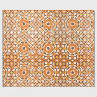 Papel De Regalo Naranja geométrico marroquí de Boho árabe