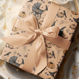 Papel De Regalo Naranja gótico Carriage Halloween