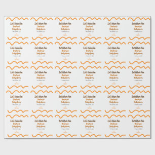 Papel De Regalo Naranja gris retro español baby ducha boho moderno