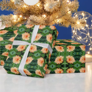 Papel De Regalo Naranja Hibiscus Flower with Fermes