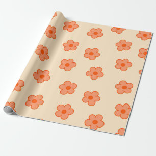 Papel De Regalo Naranja Hippie Peach Preppy