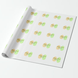 Papel De Regalo Naranja huevo verde feliz Pascua añada mensaje de