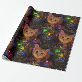 Papel De Regalo Naranja Kitty Navidades Paper