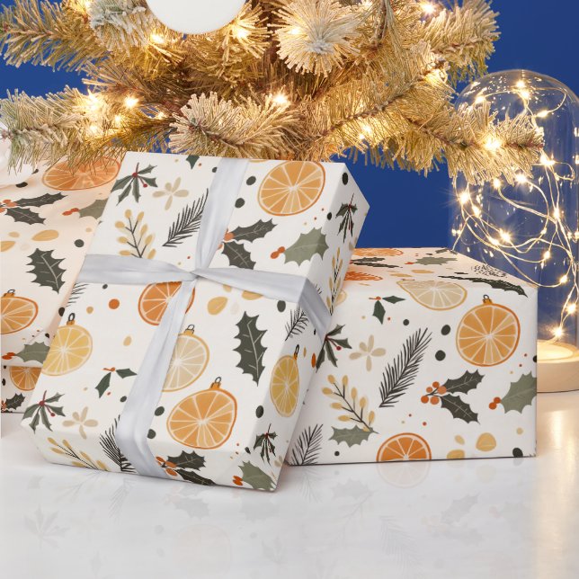 Papel De Regalo Naranja Lemon Citrus Green Yellow (Vacaciones)