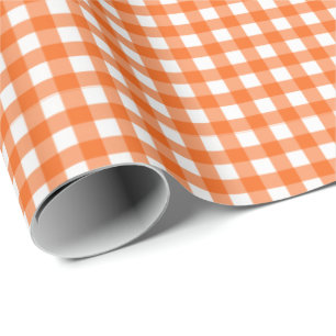 Papel De Regalo Naranja  Libro Blanco de Gingham