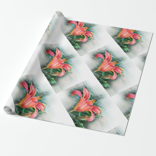Papel De Regalo naranja lily (Desenrollado)