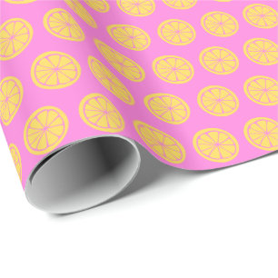 Papel De Regalo Naranja lindo Patrón de fruta moderna rosa calient
