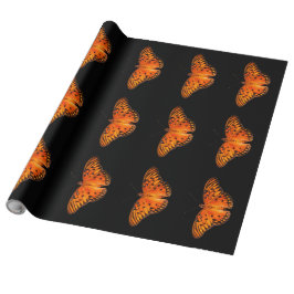 Papel De Regalo Naranja marrón de la mariposa de la pasión sobre n