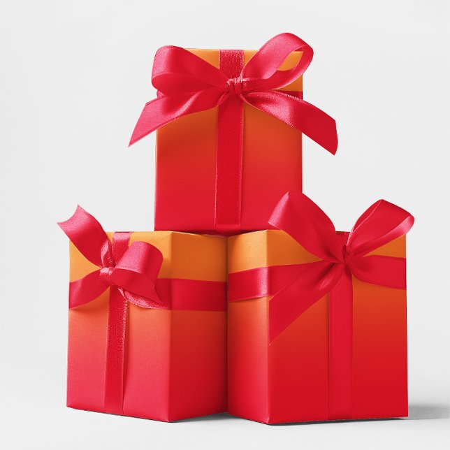 Papel De Regalo Naranja moderno y Ombre rojo (Orange and Red Ombre Wrapping Paper)