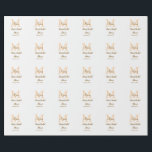 Papel De Regalo Naranja monograma ducha de novia añada nombre simp<br><div class="desc">diseño hermoso</div>