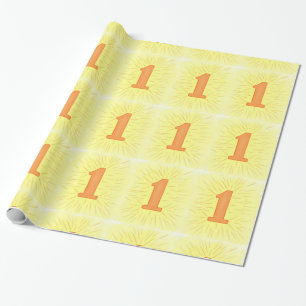 Papel de regalo naranja número uno para el primer 