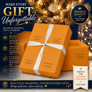 Papel de regalo naranja personalizado