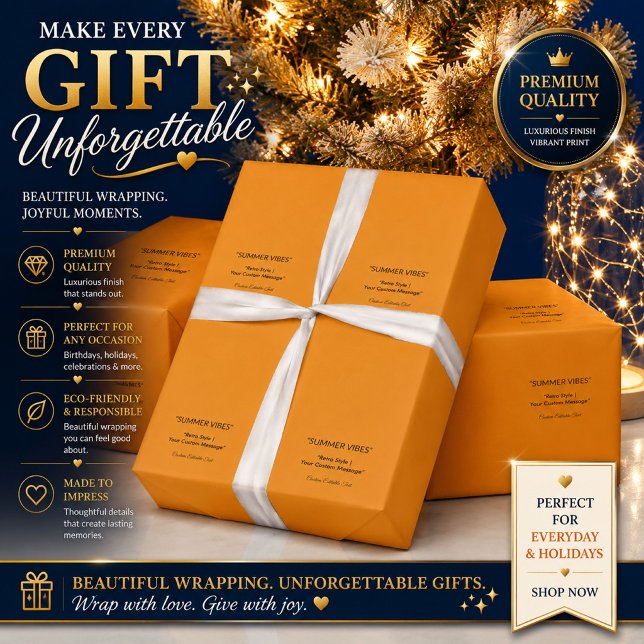 Papel de regalo naranja personalizado (Subido por el creador)