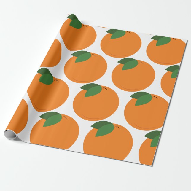 Papel De Regalo Naranja redondo (Desenrollado)