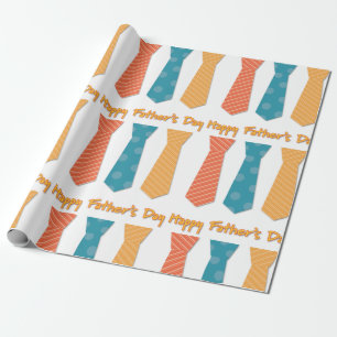 Papel De Regalo Naranja Rojo Azul tira tíos Feliz Día del Padre