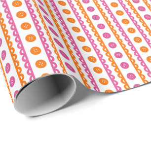 Papel De Regalo Naranja rosa caliente habitación de manualidades y