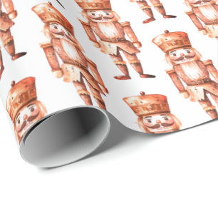 Papel De Regalo Naranja rosado de soldados con barba de petirrocra