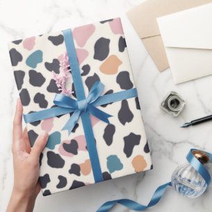 Papel De Regalo Naranja Rubor Pink Pastel Leopard Spots